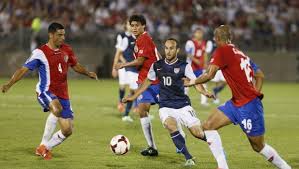 Donovan surrounded by Costa Rica as he was most of the game